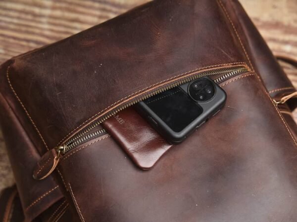 Handmade Men Leather Backpack | Vintage Classic Backpack 13 Handmade Men Leather Backpack | Vintage Classic Backpack - Image 13