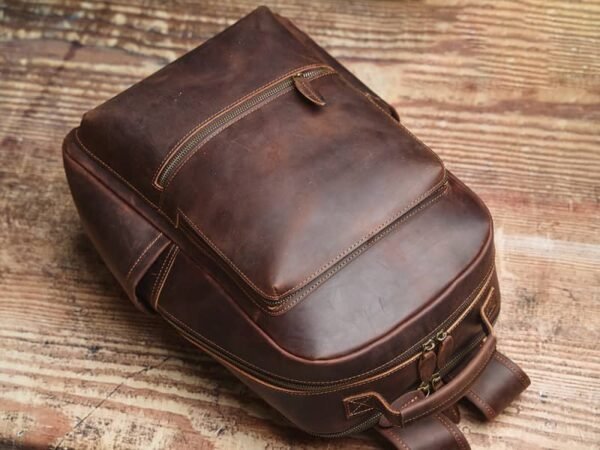 Handmade Men Leather Backpack | Vintage Classic Backpack 9 Handmade Men Leather Backpack | Vintage Classic Backpack - Image 9