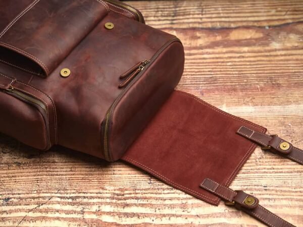 Vintage Large Leather Backpack 10 Vintage Large Leather Backpack - Image 10