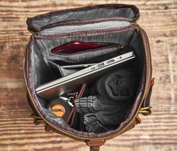 Vintage Large Leather Backpack | Multifunctional - Image 18