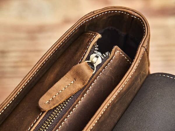 Vintage Leather Backpack | With Flip-Top Cover 13 Vintage Leather Backpack | With Flip-Top Cover - Image 13