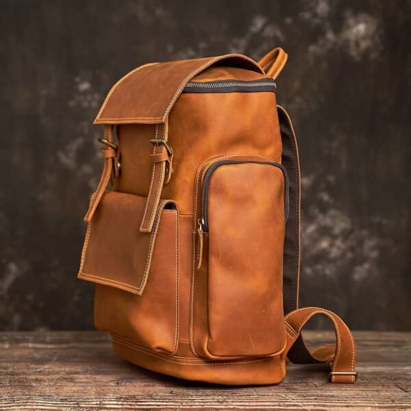 Vintage Large Leather Backpack 18 Vintage Large Leather Backpack - Image 18