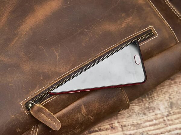 Vintage Large Leather Backpack | Folding Backpack - Image 11