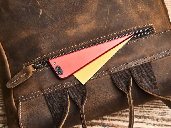 Vintage Leather Backpack | With Flip-Top Cover 15 Vintage Leather Backpack | With Flip-Top Cover - Image 15