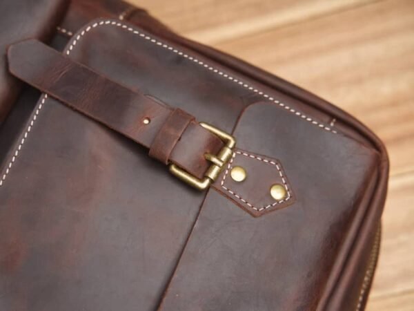 Vintage Large Leather Backpack | Handmade Leather Backpack 11 Vintage Large Leather Backpack | Handmade Leather Backpack - Image 11