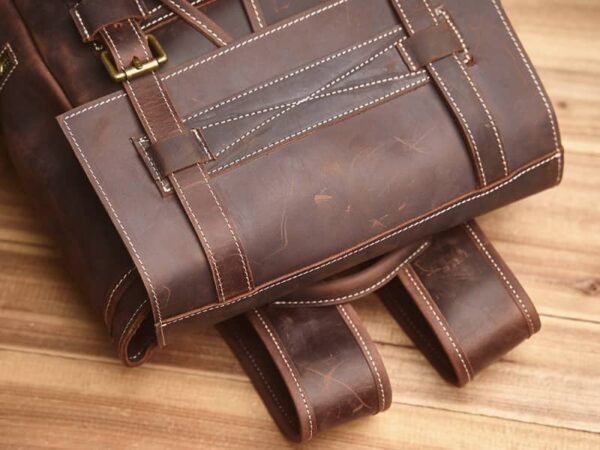 Vintage Large Leather Backpack | Flip-Top backpack 10 Vintage Large Leather Backpack | Flip-Top backpack - Image 10