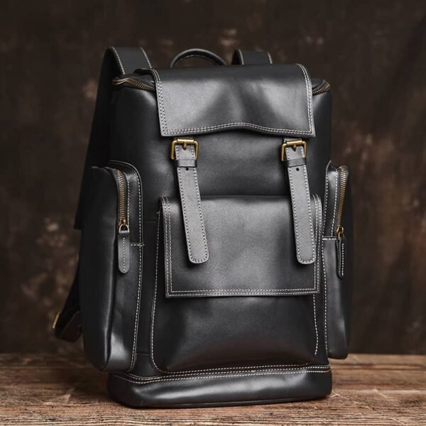 Vintage Large Leather Backpack 20 Vintage Large Leather Backpack - Image 20
