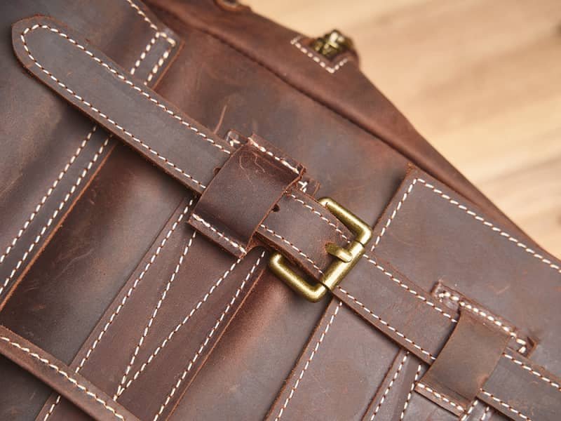 Vintage Large Leather Backpack | Flip-Top backpack 4 Vintage Large Leather Backpack | Flip-Top backpack - Image 4