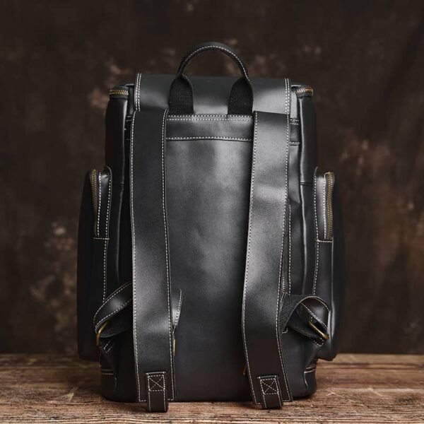 Vintage Large Leather Backpack 21 Vintage Large Leather Backpack - Image 21