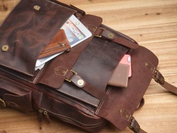 Vintage Large Leather Backpack | Handmade Leather Backpack 9 Vintage Large Leather Backpack | Handmade Leather Backpack - Image 9