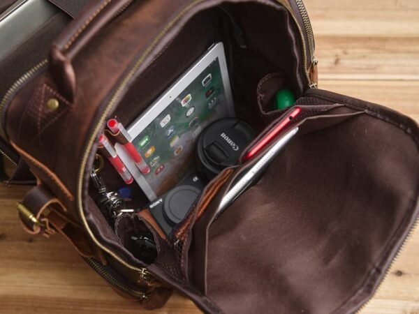 Vintage Leather Double Backpack | Trolley Case Fixing Strap 21 Vintage Leather Double Backpack | Trolley Case Fixing Strap - Image 21