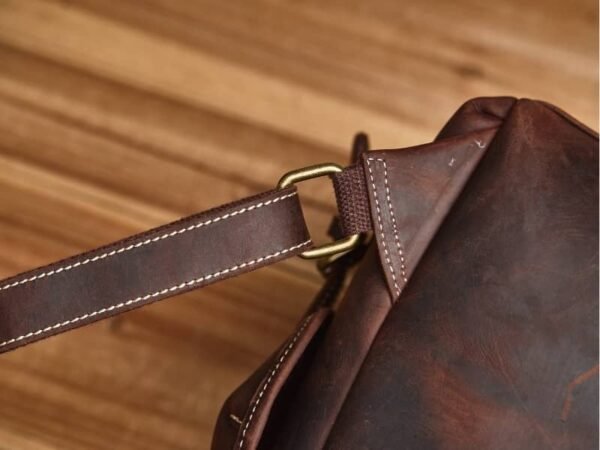 Vintage Leather Backpack | Handmade Flip-Top backpack - Image 15