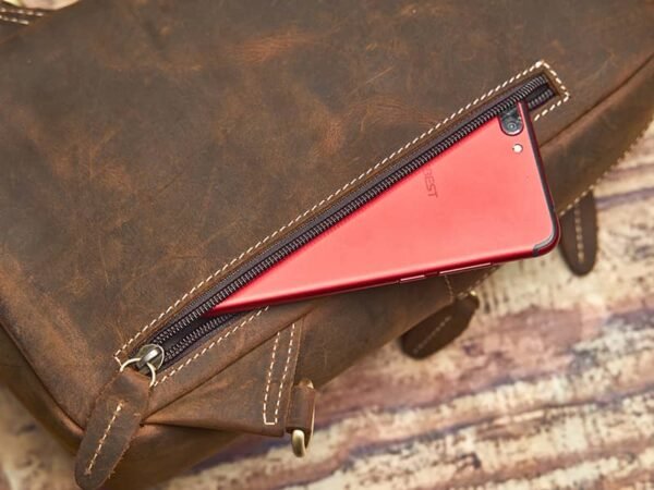 Vintage Leather Sling Bag | Leather Chest Bag - Image 14