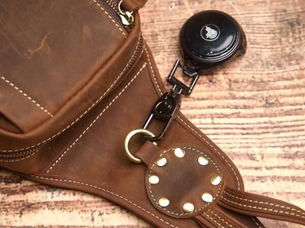 Vintage Leather Sling Bag l Leather Chest Bag - Image 14