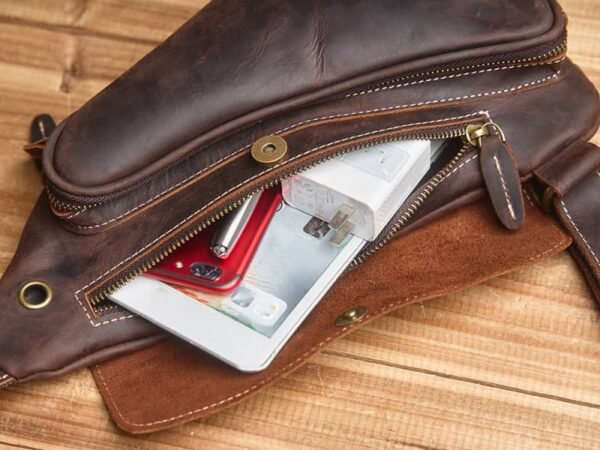 Leather Sling Bag | Leather Chest Bag 16 Leather Sling Bag | Leather Chest Bag - Image 16