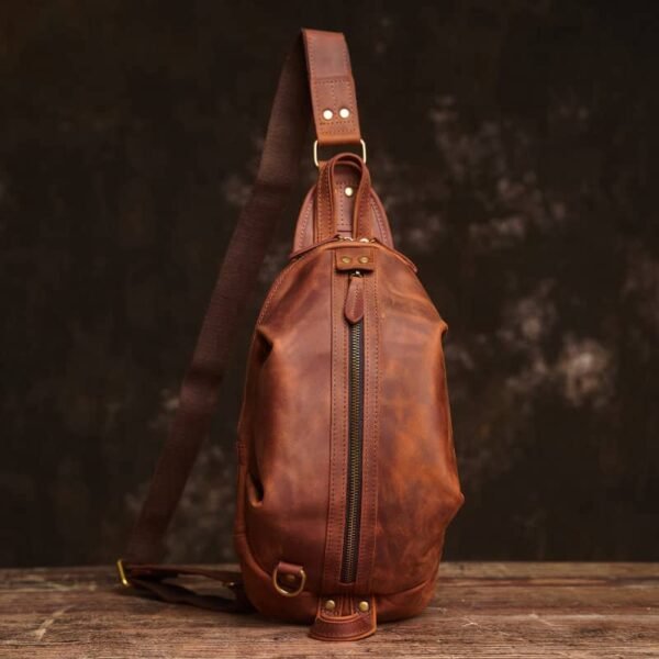 Leather sling Bag l Crossbody Leather Pack - Image 17