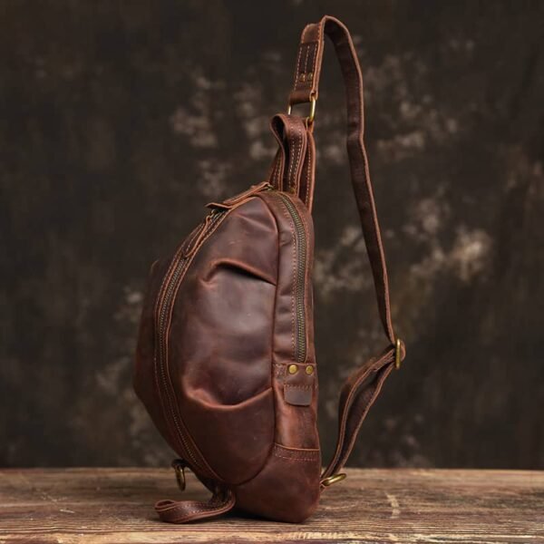 Leather sling Bag l Crossbody Leather Pack - Image 5