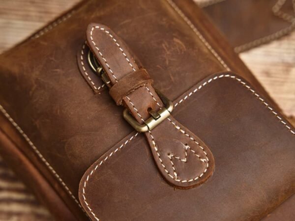 Leather Sling Bag l Vintage Chest Bag - Image 14