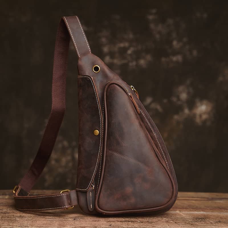 Leather Sling Bag | Leather Chest Bag 3 Leather Sling Bag | Leather Chest Bag - Image 3
