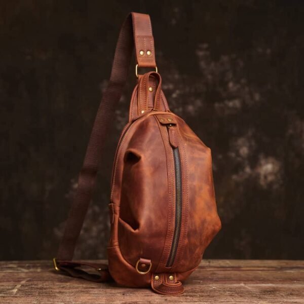 Leather sling Bag l Crossbody Leather Pack - Image 16