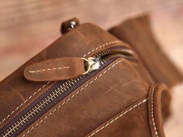 Vintage Leather Sling Bag l Leather Chest Bag - Image 10