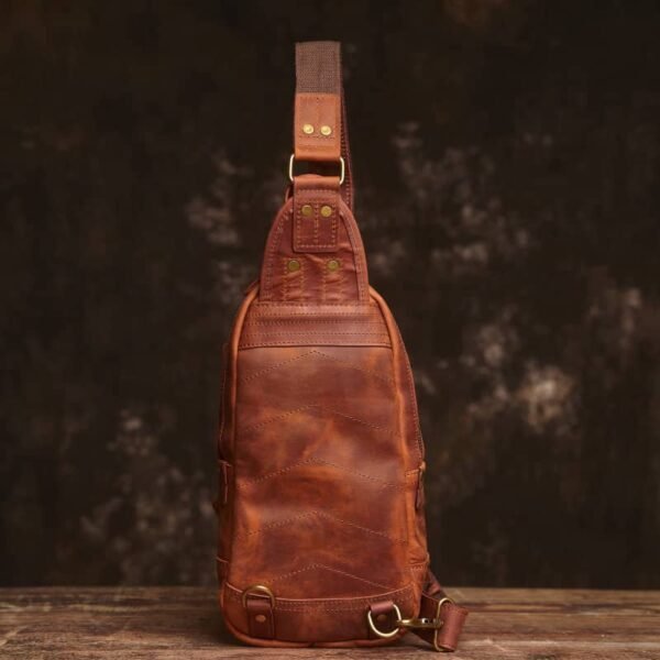 Leather sling Bag l Crossbody Leather Pack - Image 15