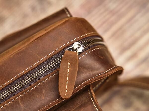 Leather Sling Bag l Vintage Chest Bag - Image 11