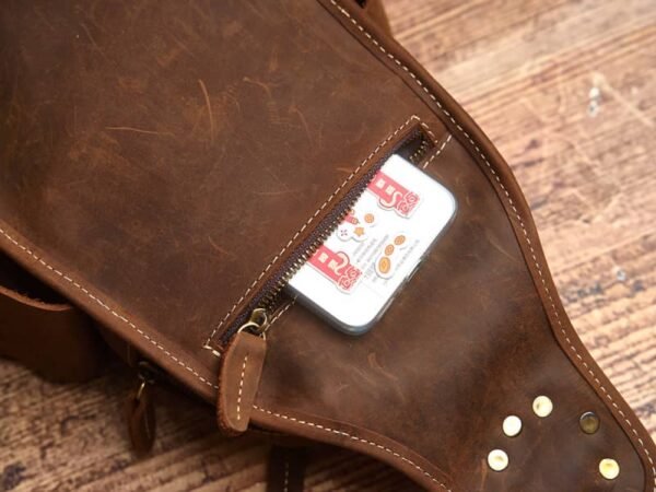 Vintage Leather Sling Bag l Leather Chest Bag - Image 15