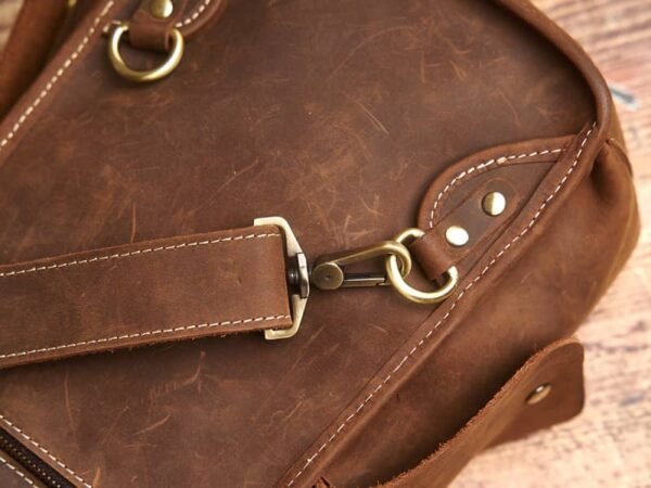 Vintage Leather Sling Bag l Leather Chest Bag - Image 9