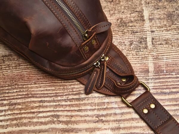 Leather sling Bag l Crossbody Leather Pack - Image 13