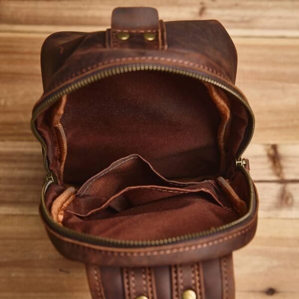 Leather sling Bag l Crossbody Leather Pack - Image 14