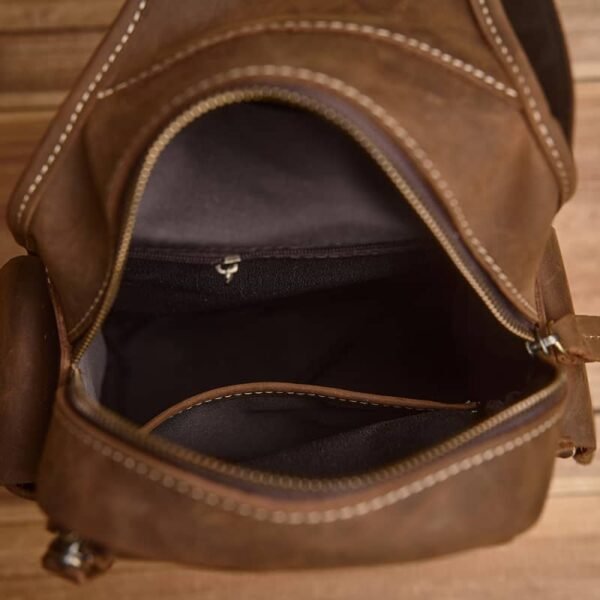 Vintage Leather Sling Bag l Leather Chest Bag - Image 17