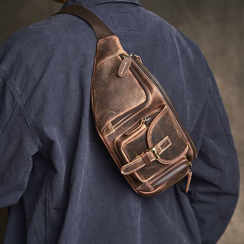 Leather Sling Bag l Leather Waist Bag 4 Leather Sling Bag l Leather Waist Bag - Image 4