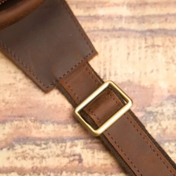 Vintage Leather Chest Bag l Leather Men Crossbody Bag 12 Vintage Leather Chest Bag l Leather Men Crossbody Bag - Image 12