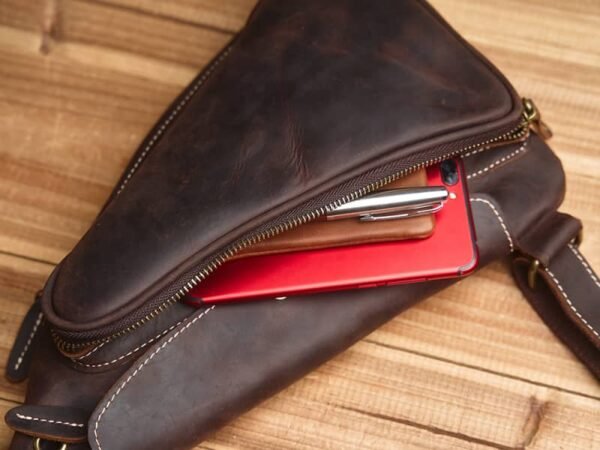 Leather Sling Bag | Leather Chest Bag 11 Leather Sling Bag | Leather Chest Bag - Image 11