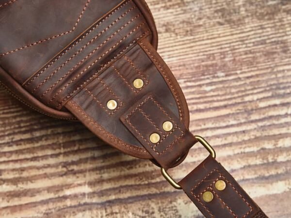 Leather sling Bag l Crossbody Leather Pack - Image 10