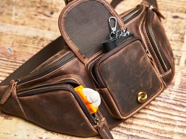 Leather Sling Bag l Leather Waist Bag 8 Leather Sling Bag l Leather Waist Bag - Image 8