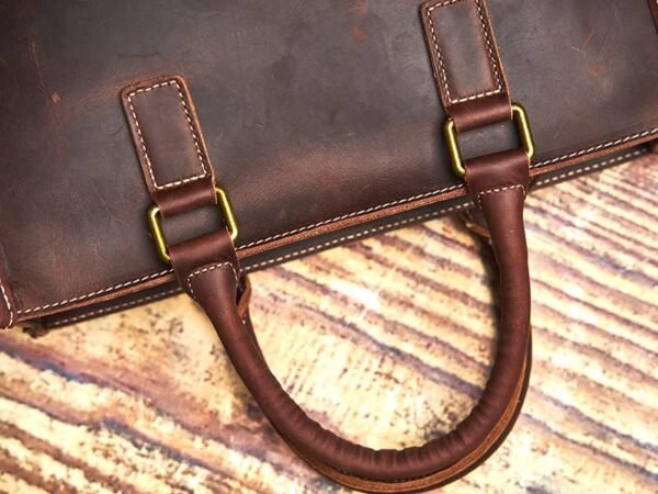 Vintage Leather Handbag | Vertical Genuine Leather Tote Bag 12 Vintage Leather Handbag | Vertical Genuine Leather Tote Bag - Image 12
