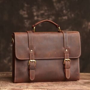 Vintage Small Leather Handbag | Large Crossbody Bag