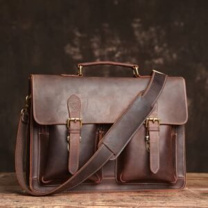 Vintage Leather Handbag | Large Crossbody Bag