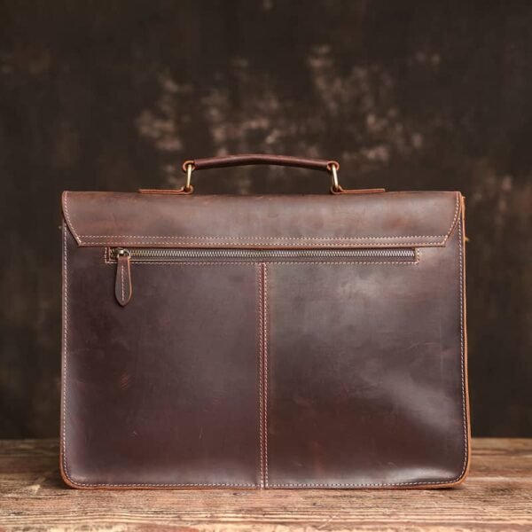 Vintage Leather Handbag | Large Crossbody Bag - Image 6