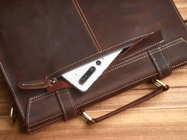 Vintage Small Leather Handbag | Large Crossbody Bag - Image 12