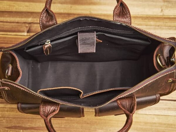 Vintage Leather Briefcase | Leather Crossbody Bag - Image 21