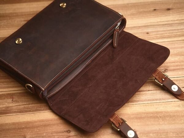 Vintage Small Leather Handbag | Large Crossbody Bag - Image 10