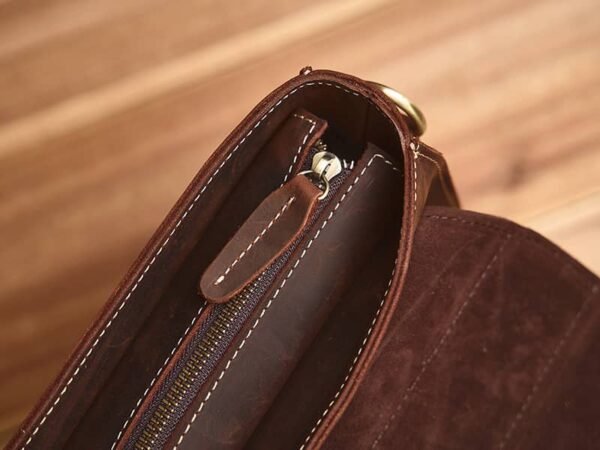 Vintage Small Leather Handbag | Large Crossbody Bag - Image 15