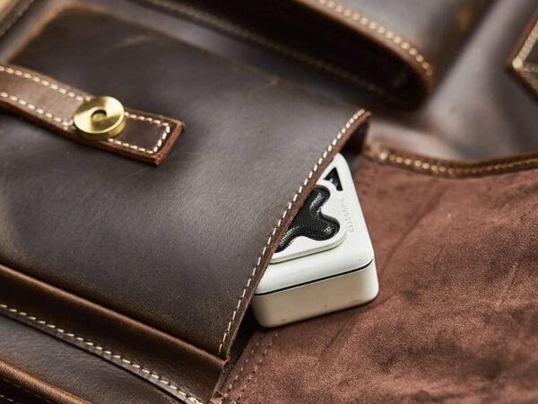 Vintage Leather Briefcase | Leather Crossbody Bag - Image 17