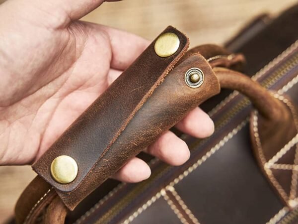 Vintage Leather Briefcase | Leather Crossbody Bag - Image 12