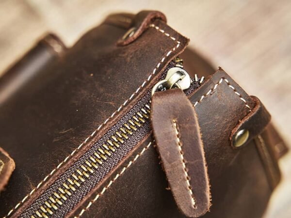 Vintage Leather Briefcase | Leather Crossbody Bag - Image 18