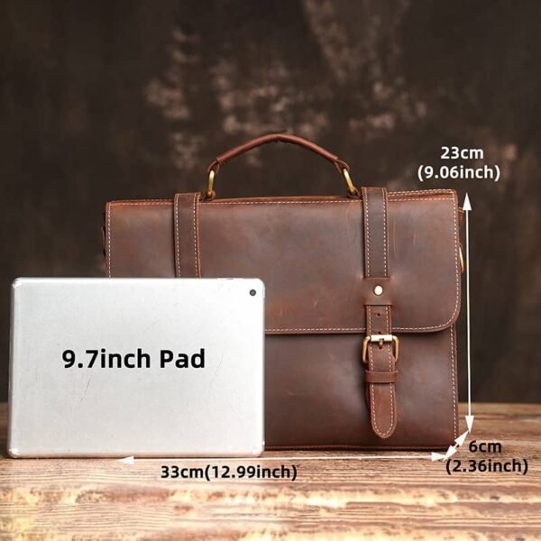 Vintage Small Leather Handbag | Large Crossbody Bag - Image 9