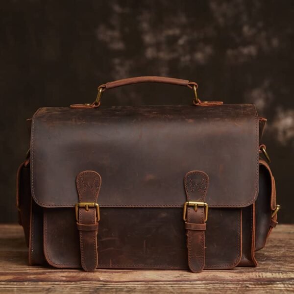 Vintage Leather Camera Bag | Genuine Leather Crossbody Bag 8 Vintage Leather Camera Bag | Genuine Leather Crossbody Bag - Image 8